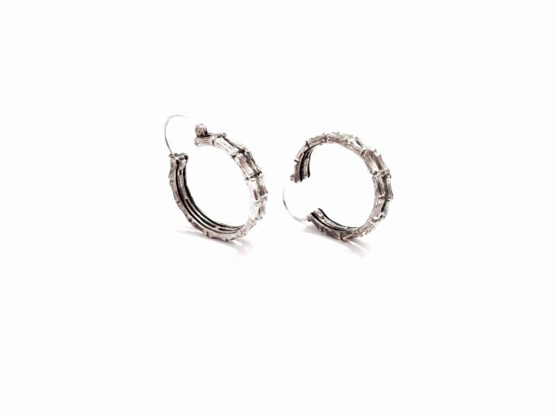 Ein Atemberaubendes Paar Designer Signierte "Ibs' Bambus Seil Doublet Threader Ohrringe/sterling Silber, 1.25x.1x.25", 8, 22 Gramm #3490 von CLLEWISLLC