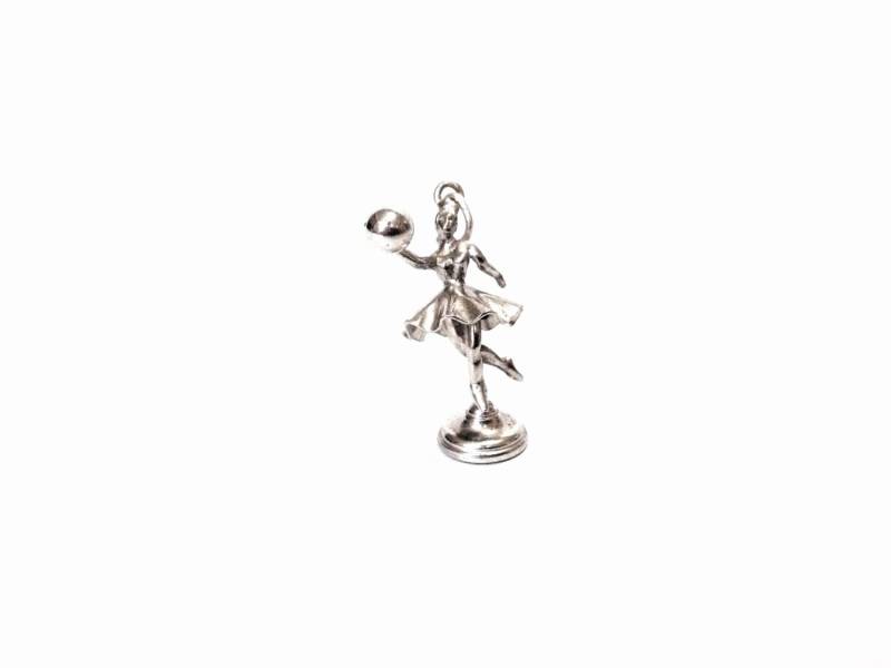 Ein Eleganter Mid Century Dancing Ballerina Charm-Anhänger/sterling Silber, 1x, 6x, 6", 1, 71 Gramm #4043 von CLLEWISLLC