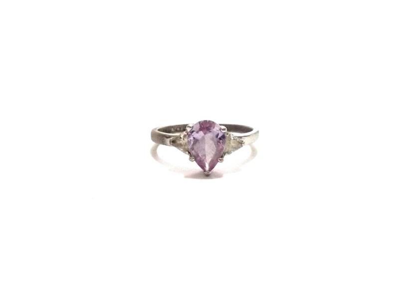 Ein Erhabener Solitär Amethyst & Cz Diamant Geprägter Ring/sterling Silber, Usa Größe 9, 5, 3, 44 Gramm #3321 von CLLEWISLLC