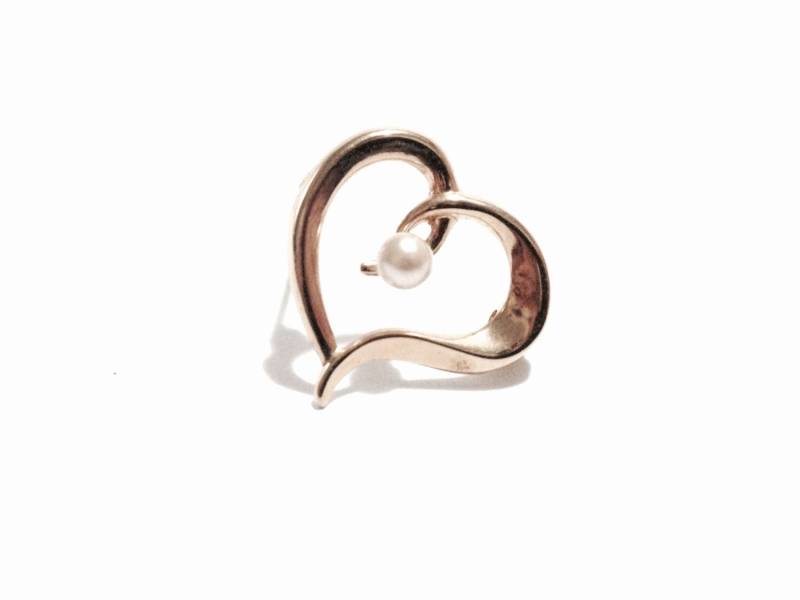 Ein Mid-Century 24K Gp Beau Designer Signierte Solitär Perlen Brosche-Pin/sterling Silber, 1, 31 Gramm #3812 von CLLEWISLLC