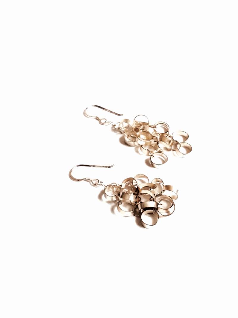 Ein Paar Jugendstil Handgemachte Sterling Silber Ohrhänger, 2x1x, 25", 6, 71 Gramm, #2694 von CLLEWISLLC