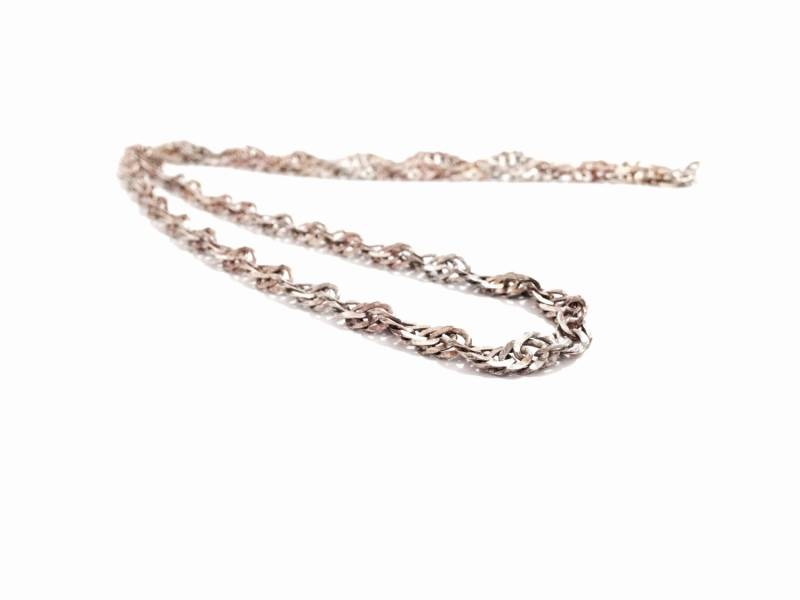 Ein Schweres Statement Mid-Century Designer Signiert Milor 24" Gedrehte Helix Kette/Sterling Silber, Federverschluss, 22, 90 Gramm #3541 von CLLEWISLLC