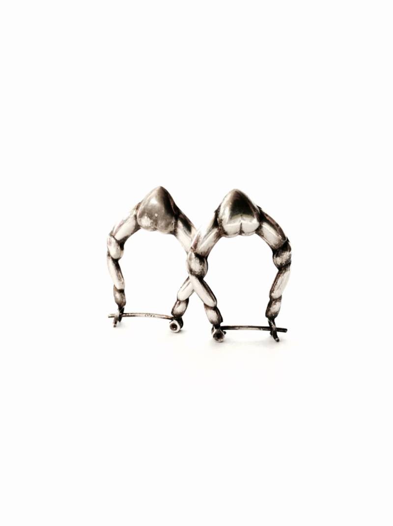 Ein Zartes Paar Frühe 1920-30Er Jahre Herz Geprägte Faden Ohrringe/sterling Silber, 3, 15 Gramm, 1, 25x, 75x, 20" Jeweils #3136 von CLLEWISLLC