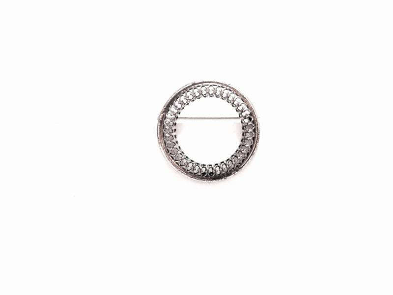 Eine Frühe 1930-40Er Danecraft Designer Signierte Runde Filigrane Brosche - Pin/sterling Silber, 1, 25x1x, 25", 3, 29 Gramm #3823 von CLLEWISLLC