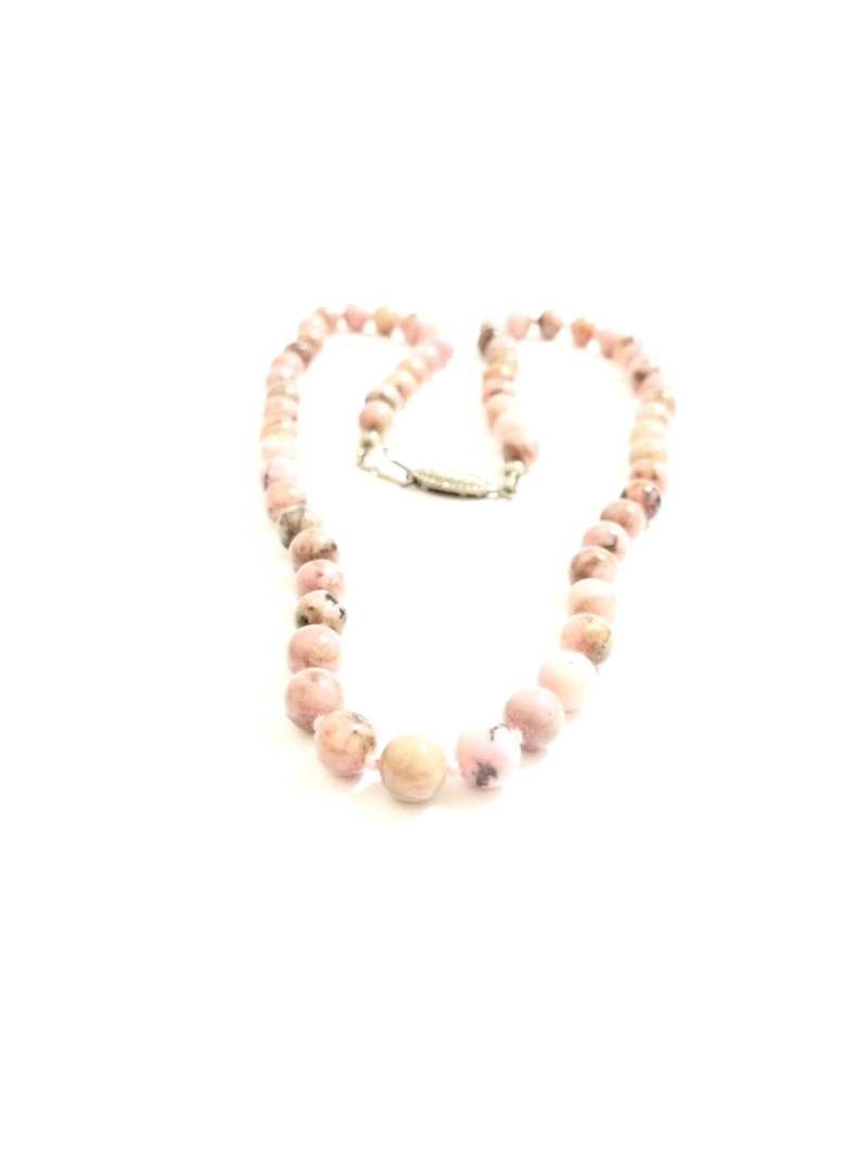 Eine Mid Century 19" Rosa Opal Perlen Halskette/sterling Silber Verschluss, 26 Gramm , | 6mm #4221 von CLLEWISLLC