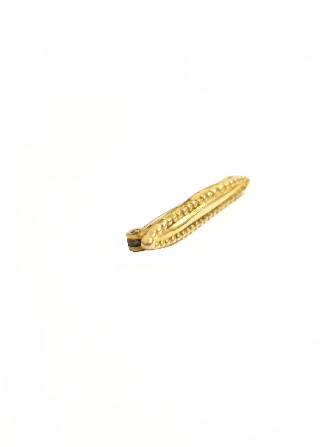 Eine Zarte 1920-30Er Jugendstil Gewölbte Mitte Welle - Art Deco Dot-Outlined Pin-Brosche/10K Gelbgold, .85x.15x.125" #4172 von CLLEWISLLC