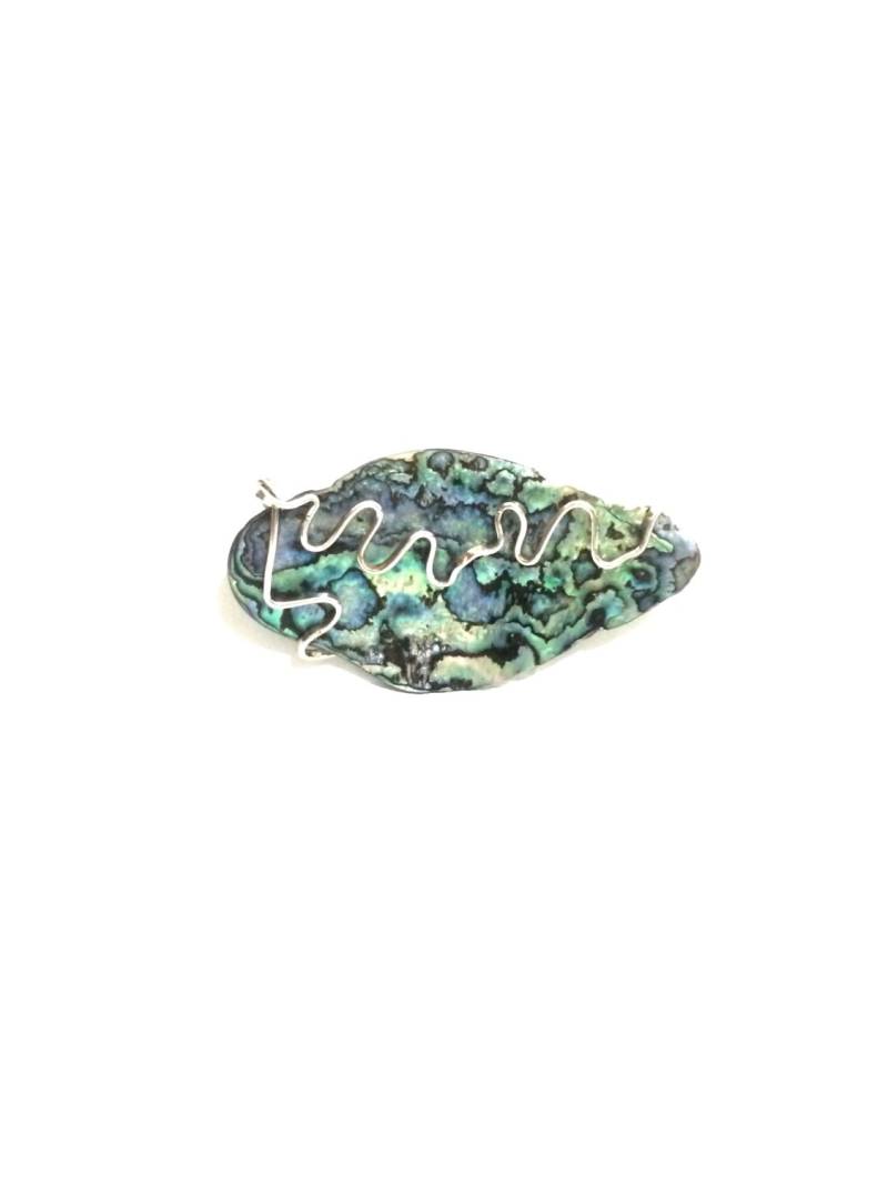J. Adelson | Nyc Designer Modernist Solitaire Abalone/sterling Silber Anhänger | Austauschbare Brosche, 2, 5x1, 5x, 5", 12, 47 Gramm #4151 von CLLEWISLLC