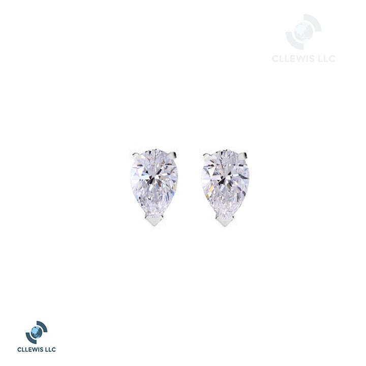 Paar Gia 40 Punkt | Vg-Cut | D-Farbe(Vvs1 Ausgefallene Geschnittene Pear Diamond Ohrstecker in 14K Weiß Oder Gelb Von C. L. Lewis | 0, 8Tcw #c51 von CLLEWISLLC