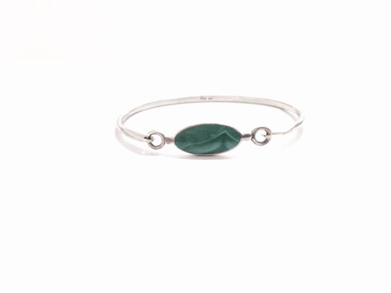 Silber Boma Vintage 6" Southwestern Designer Signiert Jade Cabochon Snap Armband/sterling Silber, 8, 56 Gramm #3576 von CLLEWISLLC