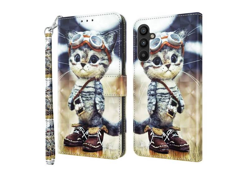 CLM-Tech Handytasche Hülle für Samsung Galaxy A34 5G Tasche aus Kunstleder Klapphülle Etui (1x Samsung Galaxy A34 5G Wallet Case Cover Handyhülle), Standfunktion, Kartenfächer, Magnetverschluss von CLM-Tech