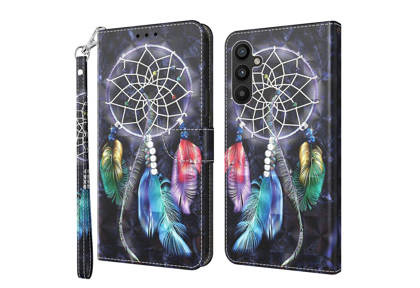 CLM-Tech Handytasche Hülle für Samsung Galaxy A34 5G Tasche aus Kunstleder Klapphülle Etui (1x Samsung Galaxy A34 5G Wallet Case Cover Handyhülle), Standfunktion, Kartenfächer, Magnetverschluss von CLM-Tech