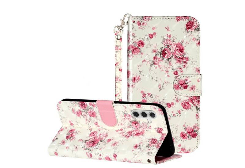 CLM-Tech Handytasche Hülle für Samsung Galaxy A34 5G Tasche aus Kunstleder Klapphülle Etui (1x Samsung Galaxy A34 5G Wallet Case Cover Handyhülle), Standfunktion, Kartenfächer, Magnetverschluss von CLM-Tech