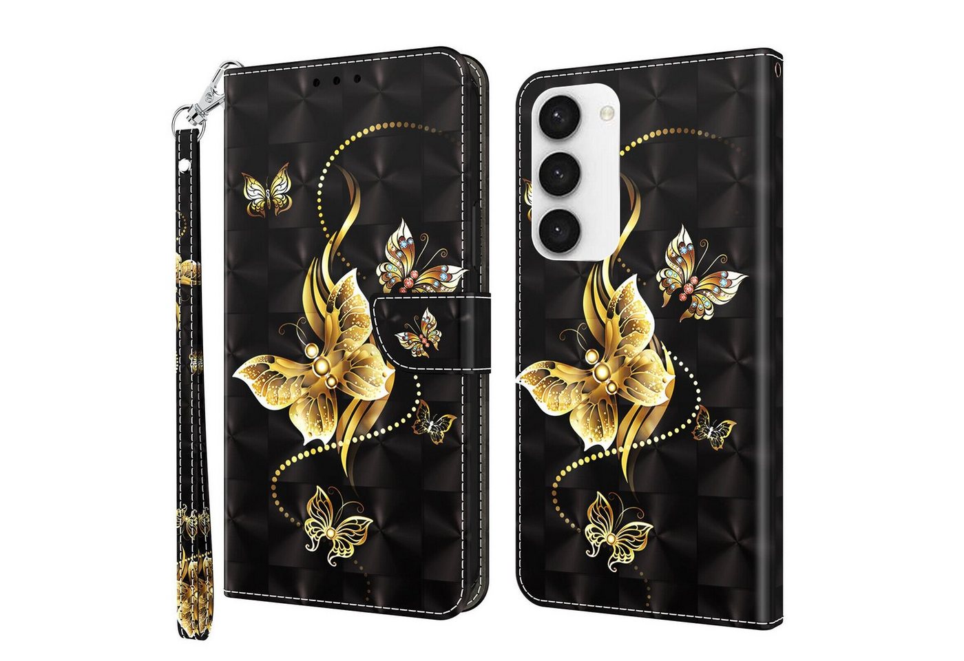 CLM-Tech Handytasche Hülle für Samsung Galaxy S23 Tasche aus Kunstleder Klapphülle Etui (1x Samsung Galaxy S23 5G Wallet Case Cover Handyhülle), Standfunktion, Kartenfächer, Magnetverschluss von CLM-Tech