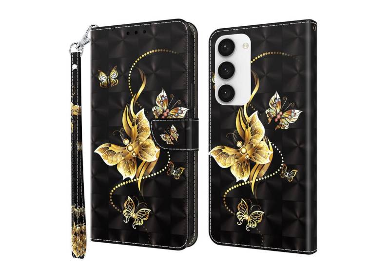 CLM-Tech Handytasche Hülle für Samsung Galaxy S23 Tasche aus Kunstleder Klapphülle Etui (1x Samsung Galaxy S23 5G Wallet Case Cover Handyhülle), Standfunktion, Kartenfächer, Magnetverschluss von CLM-Tech