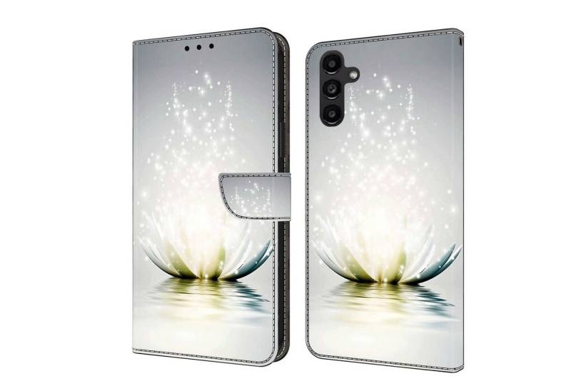 CLM-Tech Handytasche für Samsung Galaxy A16 / A17 5G Hülle aus Kunstleder Klapphülle (Lotus Lampe, Handyhülle mit Standfunktion - Wallet Flip Case inklusive Kartenfächer), Cover mit Magnetverschluss von CLM-Tech
