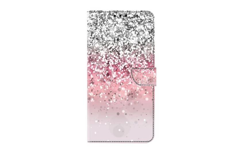 CLM-Tech Handytasche für Samsung Galaxy A16 / A17 5G Hülle aus PU-Leder Klapphülle (silber und rosa, Handyhülle mit Standfunktion - Wallet Flip Case inklusive Kartenfächer), Cover mit Magnetverschluss von CLM-Tech