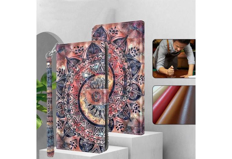 CLM-Tech Handytasche für Xiaomi Redmi Note 12 Pro 5G Hülle Tasche aus Kunstleder Klapphülle (Malerei Blume bunt, Handyhülle Wallet Flip Case Cover Etui), Schutzhülle mit Standfunktion, Kartenfächer, und Magnetverschluss von CLM-Tech