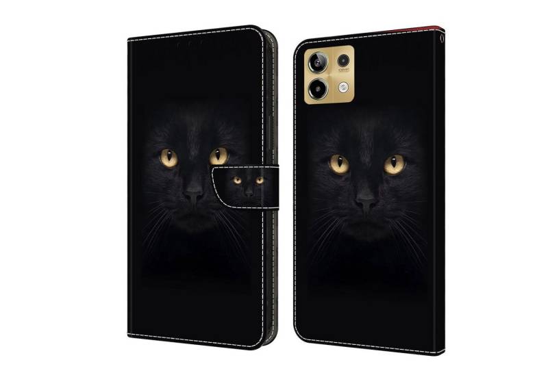 CLM-Tech Handytasche für Xiaomi Redmi Note 13 5G Hülle - Tasche aus Kunstleder Klapphülle (schwarzer Panther Augen, Handyhülle mit Standfunktion - Wallet Flip Case inklusive Kartenfächer), - Cover Etui mit Magnetverschluss - Redmi Note 13 5G Schutzhülle von CLM-Tech