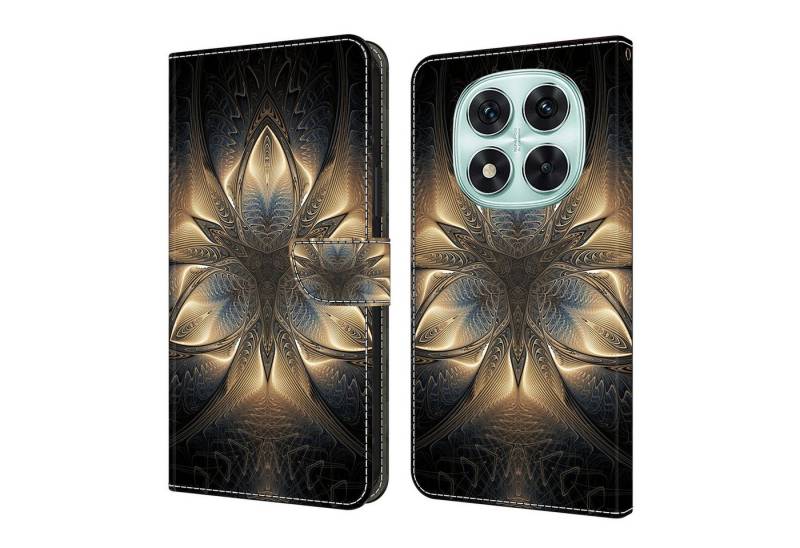 CLM-Tech Handytasche für Xiaomi Redmi Note 14 PRO 5G Hülle aus PU-Leder Klapphülle (goldener Ruhm, Handyhülle mit Standfunktion - Wallet Flip Case inklusive Kartenfächer), Cover mit Magnetverschluss für Xiaomi Redmi Note 14 Pro 5G / 4G von CLM-Tech
