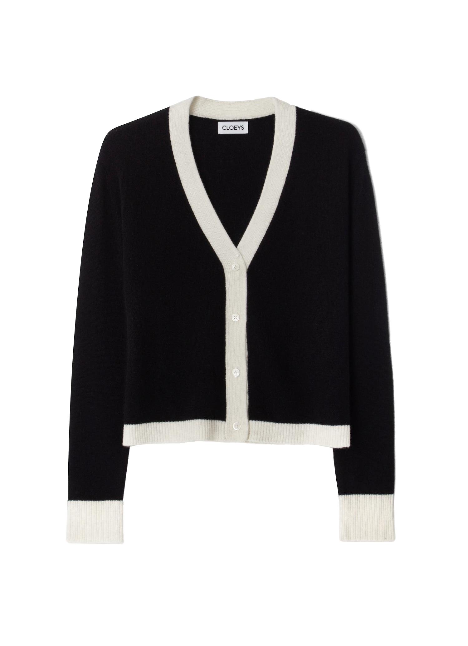 Colourblock Cardigan Black & White von CLOEYS