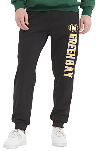 Herren-Jogginghose mit Stickerei, aus weichem Fleece, Green Bay Black, Groß von CLOR CITY CLASSIC