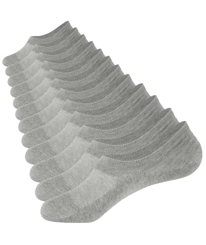 CLOSEMATE 6 Paar Sneaker Socken Herren & Damen Füßlinge Baumwolle Füsslinge Unsichtbare Socken Invisible No Show Socks für Sneaker Mokassins Loafer 6Grau 35-38 S von CLOSEMATE