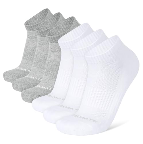 CLOSEMATE 6 Paar Sneaker Socken Herren Damen Laufsocken 39-42 43-46 Sportsocken Gepolstert Baumwolle Kurze Socken Atmungsaktives Mesh 3Weiß 3Grau M CLOSEMATE 6 Paar Sneaker Socken Herren Damen Laufsocken 39-42 43-46 Sportsocken Gepolstert Baumwolle Kurze Socken Atmungsaktives Mesh 3Weiß 3Grau M von CLOSEMATE