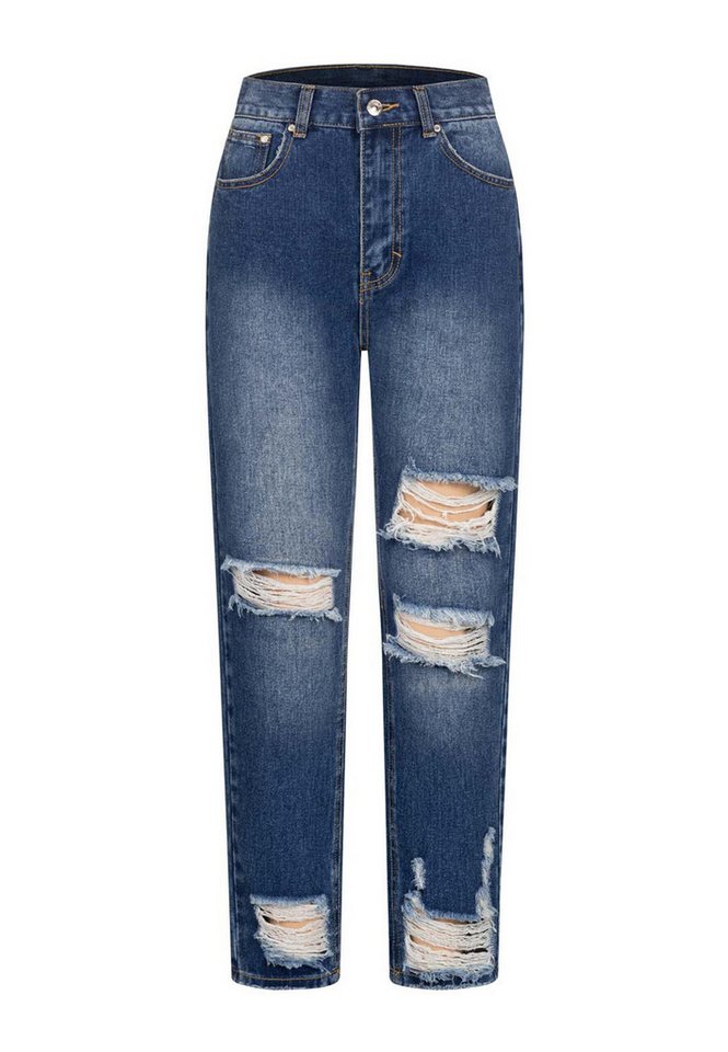 CLOUD 5IVE Bequeme Jeans CLOUD 5IVE High-Waist Boyfriend Destroyed Jeans Hose 5-Pockets CLOUD 5IVE Bequeme Jeans CLOUD 5IVE High-Waist Boyfriend Destroyed Jeans Hose 5-Pockets von CLOUD 5IVE