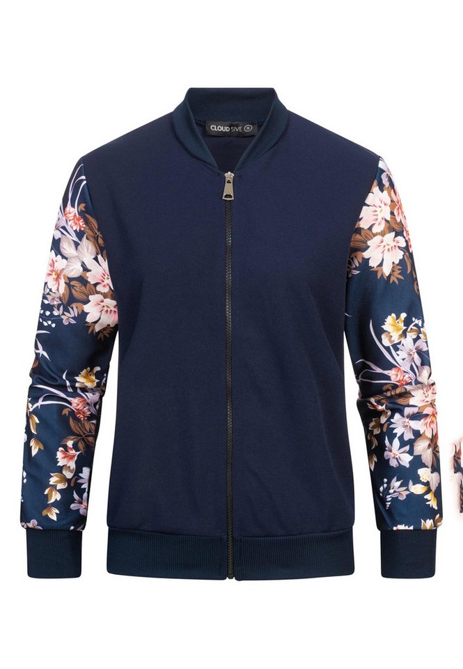 CLOUD 5IVE Bomberjacke CLOUD 5IVE Blouson with Flower Print Sleeves (1-St) von CLOUD 5IVE