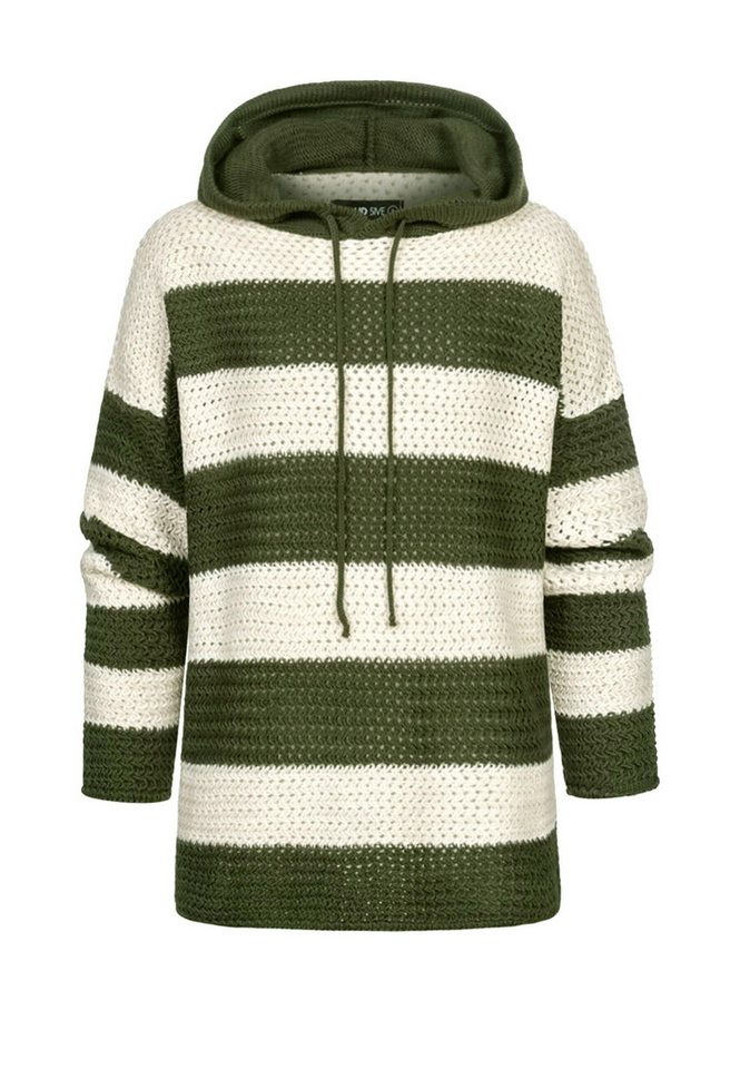 CLOUD 5IVE Kapuzenpullover CLOUD 5IVE Strick-Hoodie mit Tunnelzug und Streifen (1-tlg) von CLOUD 5IVE