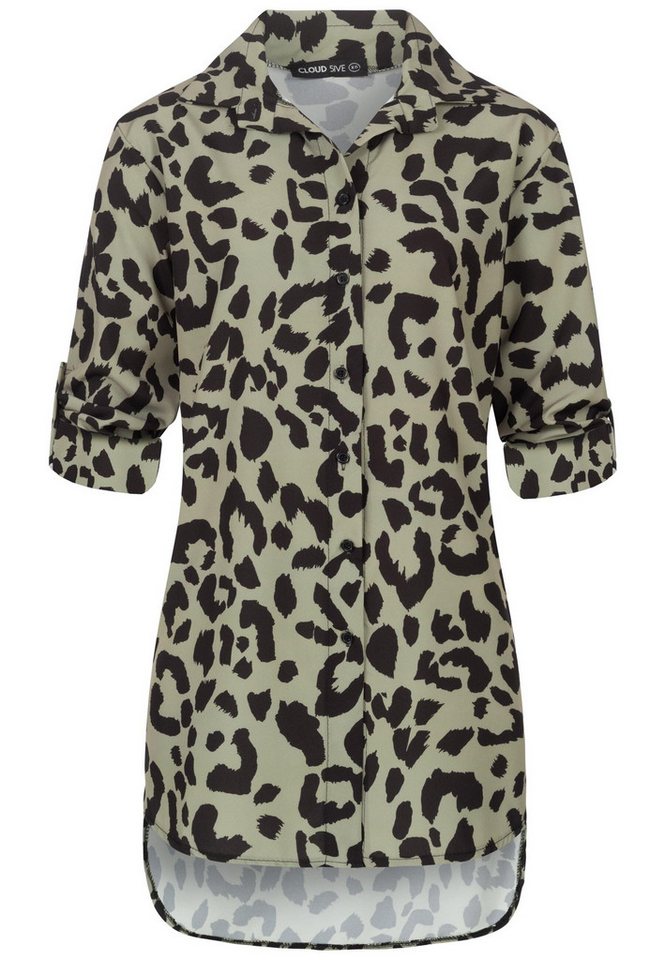 CLOUD 5IVE Klassische Bluse CLOUD 5IVE Leo All Over Turn-Up Bluse von CLOUD 5IVE