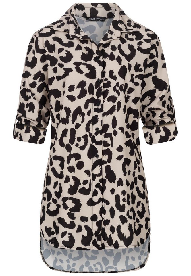 CLOUD 5IVE Klassische Bluse CLOUD 5IVE Leo All Over Turn-Up Bluse von CLOUD 5IVE