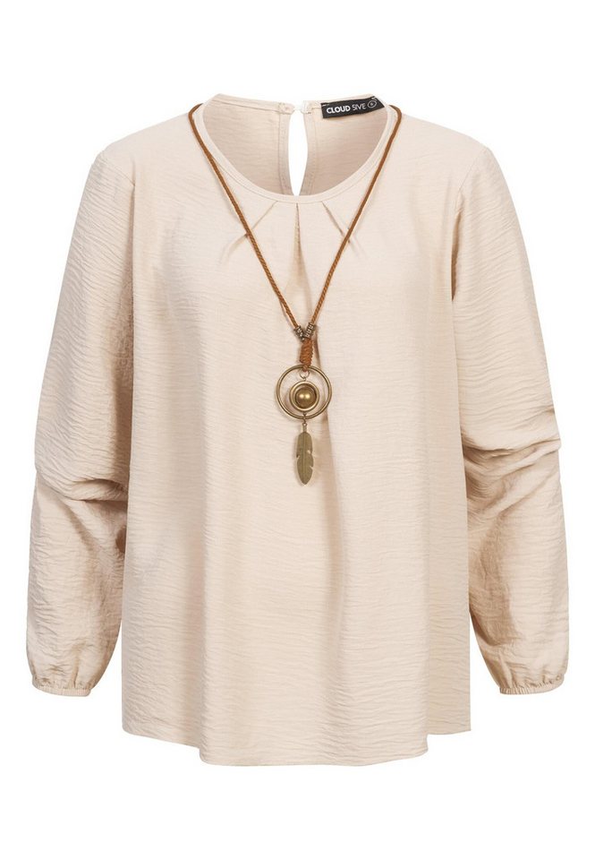 CLOUD 5IVE Klassische Bluse CLOUD 5IVE Longsleeve Blouse with Necklace von CLOUD 5IVE