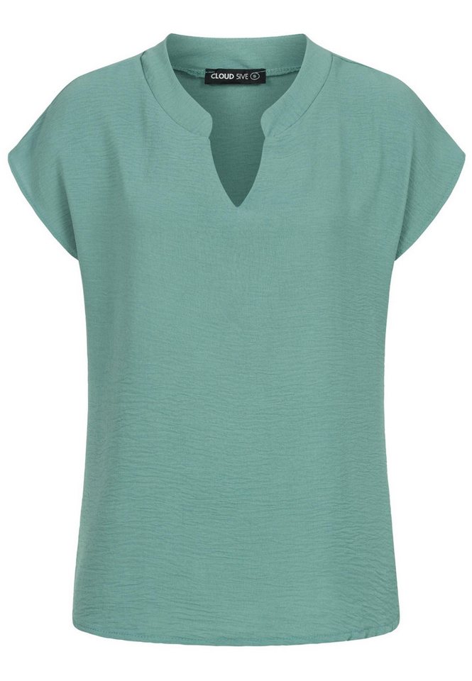 CLOUD 5IVE Klassische Bluse CLOUD 5IVE Musselin Bluse mit V-Ausschnitt von CLOUD 5IVE