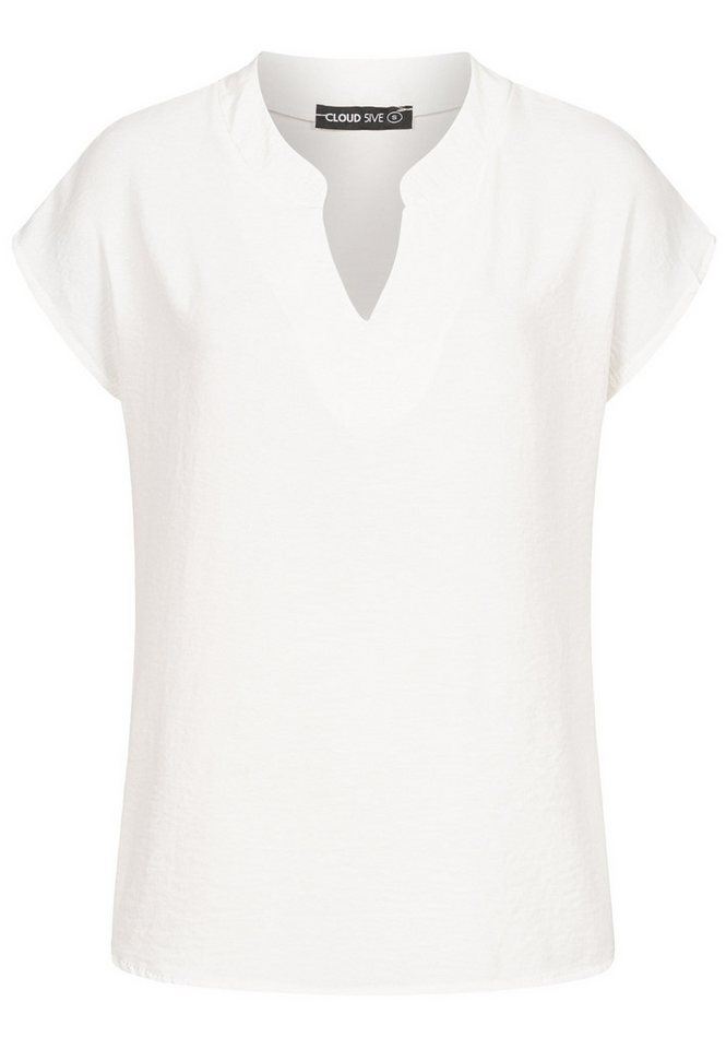 CLOUD 5IVE Klassische Bluse CLOUD 5IVE Musselin Bluse mit V-Ausschnitt von CLOUD 5IVE