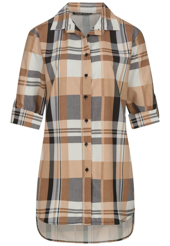 CLOUD 5IVE Klassische Bluse CLOUD 5IVE Turn Up 3/4 Arm Bluse kariert BIG von CLOUD 5IVE