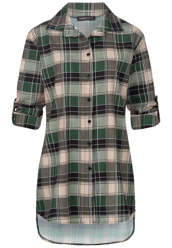 CLOUD 5IVE Klassische Bluse CLOUD 5IVE Turn Up 3/4 Arm Bluse kariert small von CLOUD 5IVE