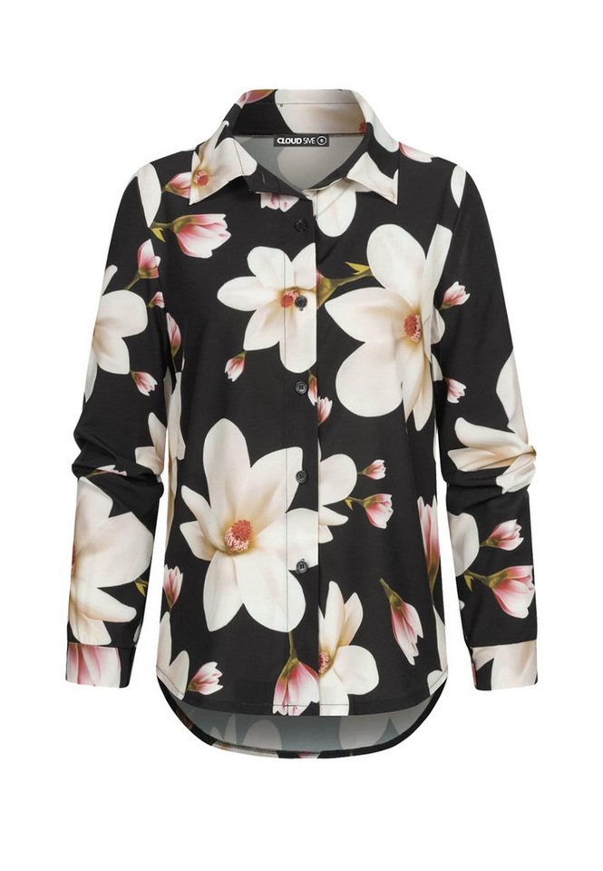 CLOUD 5IVE Langarmhemd CLOUD 5IVE Langarm-Bluse mit Knopfleiste u. Blumenprint von CLOUD 5IVE
