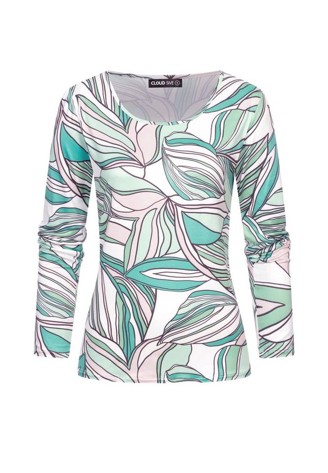 CLOUD 5IVE Longsleeve CLOUD 5IVE Langarm Top mit Blätter Print (1-tlg) von CLOUD 5IVE