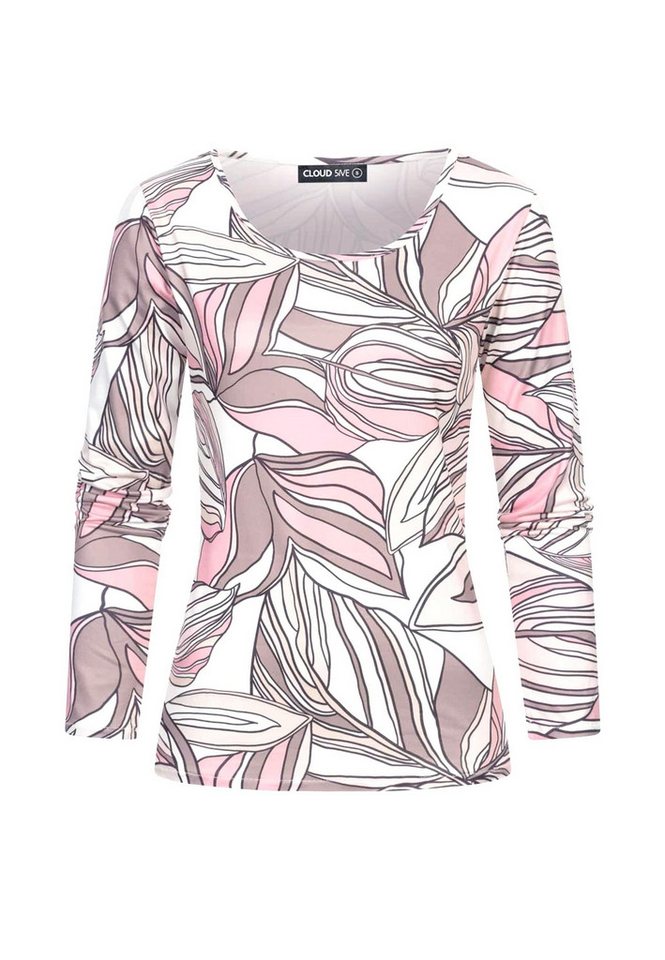 CLOUD 5IVE Longsleeve CLOUD 5IVE Langarm Top mit Blätter Print (1-tlg) von CLOUD 5IVE
