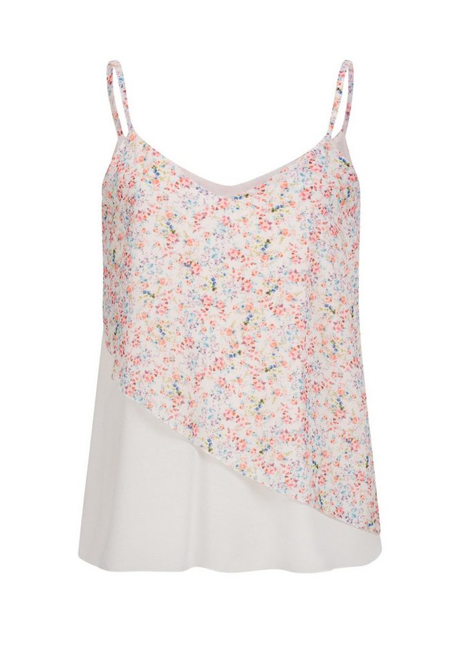 CLOUD 5IVE Muskelshirt CLOUD 5IVE Chiffon Top 2-lagig V-Neck Blumen Print (1-tlg) von CLOUD 5IVE