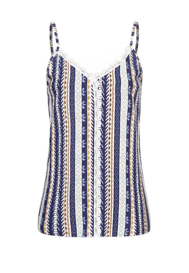 CLOUD 5IVE Muskelshirt CLOUD 5IVE Viskose Trägertop mit Spitzenbordüre (1-tlg) von CLOUD 5IVE