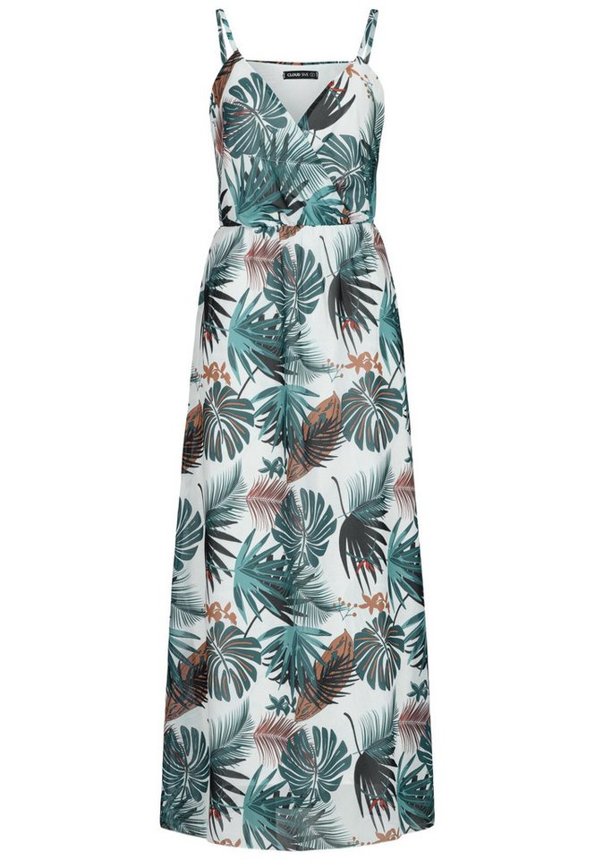 CLOUD 5IVE Shirtkleid CLOUD 5IVE 2-Layered Maxi-Dress Tropical Print (1-tlg) von CLOUD 5IVE