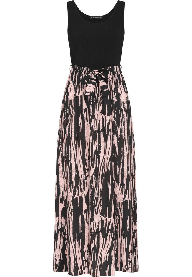 CLOUD 5IVE Shirtkleid CLOUD 5IVE 2-Tone Kleid mit Bindegürtel und Abstrakt Print (1-tlg) von CLOUD 5IVE