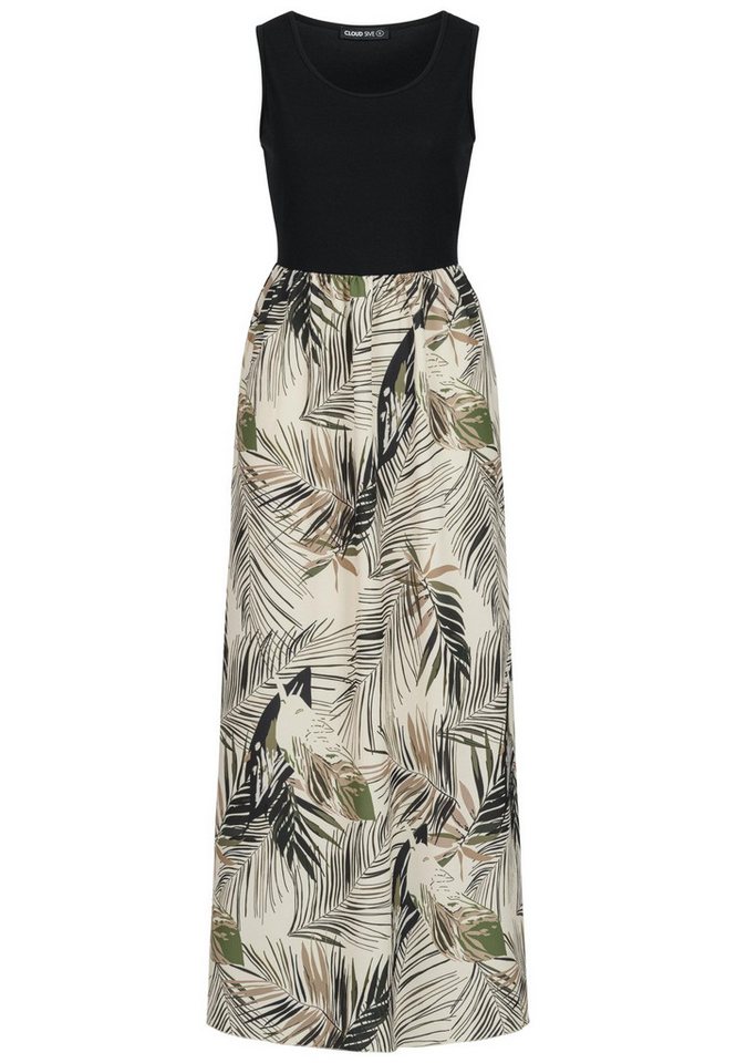 CLOUD 5IVE Shirtkleid CLOUD 5IVE 2-Tone Maxi-Dress Tropical Print (1-tlg) von CLOUD 5IVE