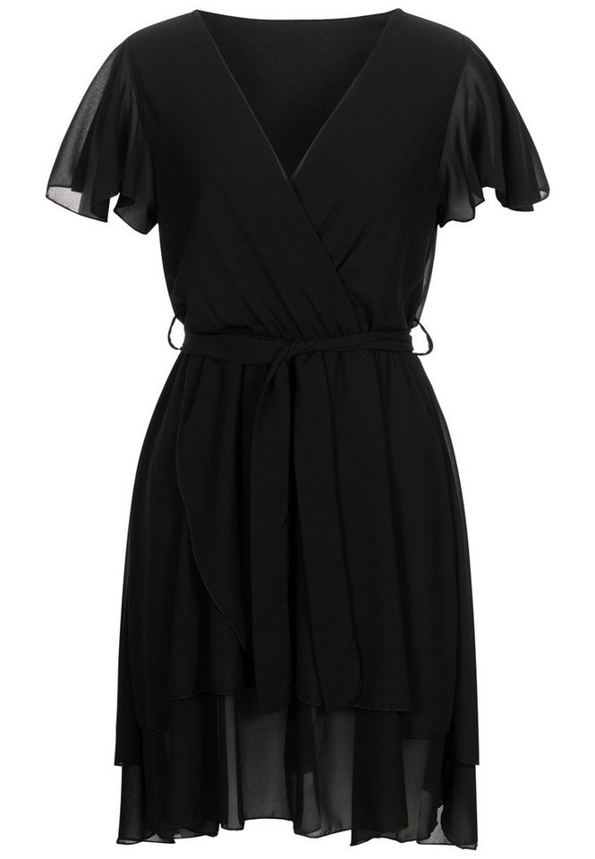 CLOUD 5IVE Shirtkleid CLOUD 5IVE Chiffon Wrap-Dress with tie belt (1-tlg) von CLOUD 5IVE