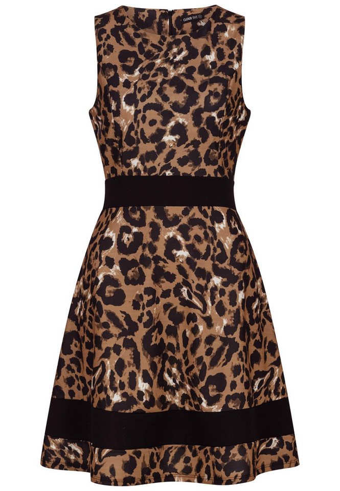 CLOUD 5IVE Shirtkleid CLOUD 5IVE Cloud 5ive Dress with All-Over Leo Print brown (1-tlg) von CLOUD 5IVE