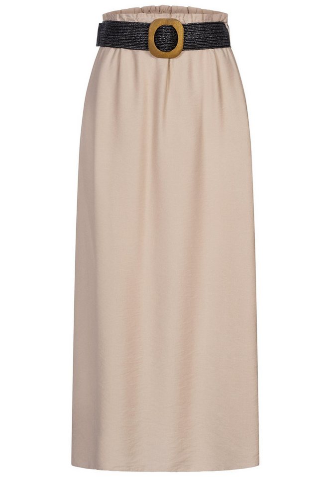 CLOUD 5IVE Shirtkleid CLOUD 5IVE Cloud5ive Damen Longform Viskose Rock mit Gürtel (1-tlg) von CLOUD 5IVE