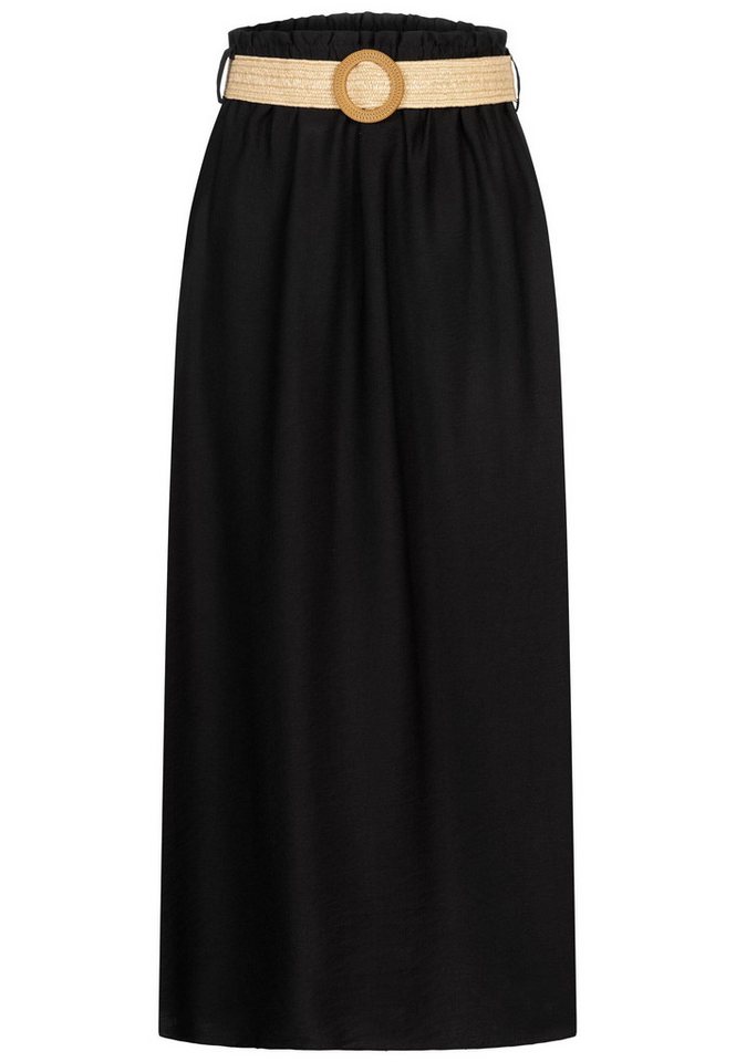 CLOUD 5IVE Shirtkleid CLOUD 5IVE Cloud5ive Damen Longform Viskose Rock mit Gürtel (1-tlg) von CLOUD 5IVE