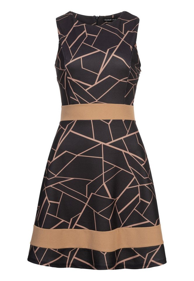CLOUD 5IVE Shirtkleid CLOUD 5IVE Dress with Abstract Print and Zipper on the back (1-tlg) von CLOUD 5IVE